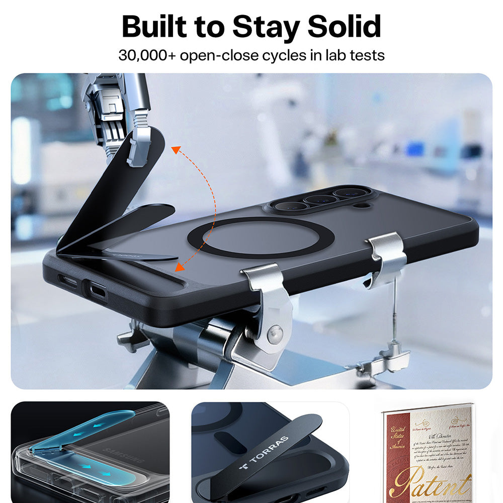 Husa de protectie Torras Pstand compatibil cu Samsung Galaxy S26 Plus, Negru