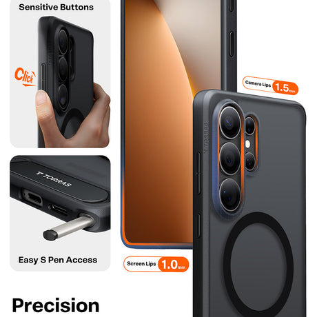 Torras Husa de protectie Torras Pstand compatibil cu Samsung Galaxy S26 Ultra, Negru – imagine 4