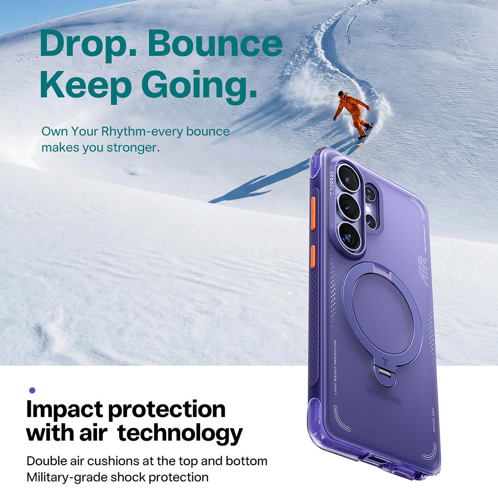 Torras Husa de protectie Torras Ostand Spin Air Series compatibil cu Samsung Galaxy S26 Ultra, Mov Inchis – imagine 5
