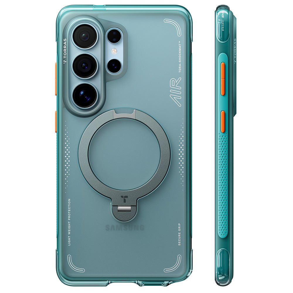 Torras Husa de protectie Torras Ostand Spin Air Series compatibil cu Samsung Galaxy S26 Ultra, Glacier Green