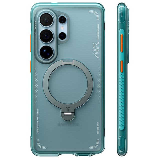 Torras Husa de protectie Torras Ostand Spin Air Series compatibil cu Samsung Galaxy S26 Ultra, Glacier Green