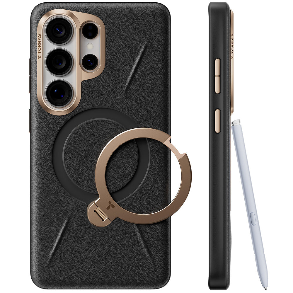 Husa de protectie Torras QPRO Leather compatibil cu Samsung Galaxy S26 Ultra, Negru