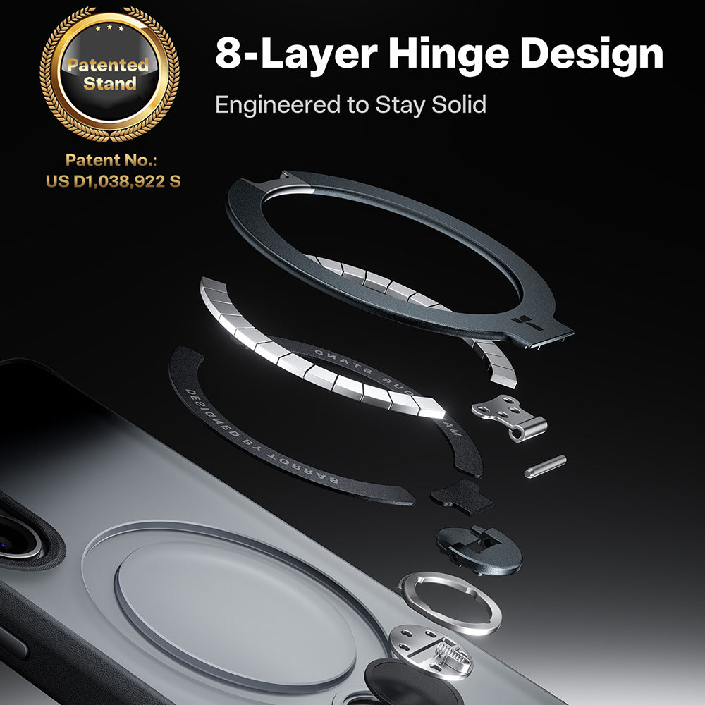 Husa de protectie Torras Ostand Spin Series compatibil cu Samsung Galaxy S26, Negru