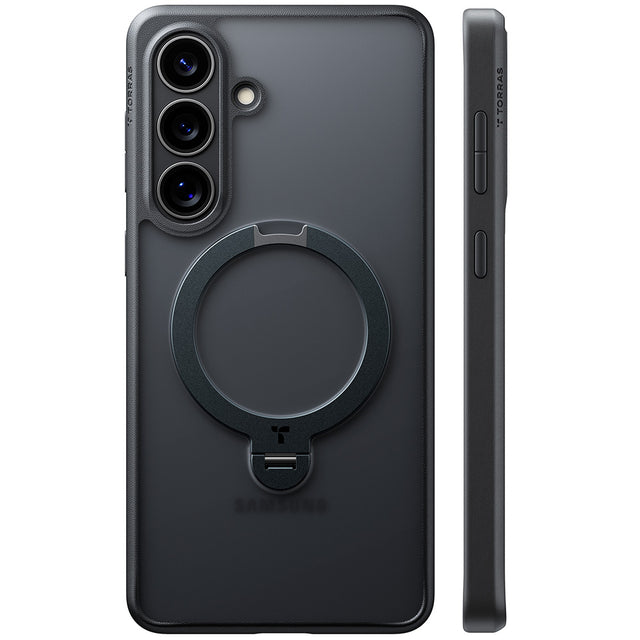 Husa de protectie Torras Ostand Spin Series compatibil cu Samsung Galaxy S26, Negru