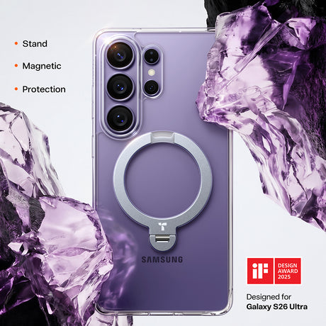 Torras Husa de protectie Torras Ostand Spin Series compatibil cu Samsung Galaxy S26 Ultra, Transparent – imagine 2