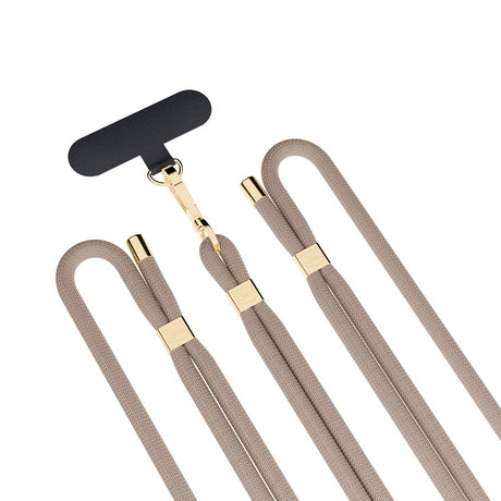 Suport 3mk Crossbody Cord Easy Clip Elite (RWS2-70), Luxury Design, Nylon, Durable, 0.8m, Universal, Auriu Taupe