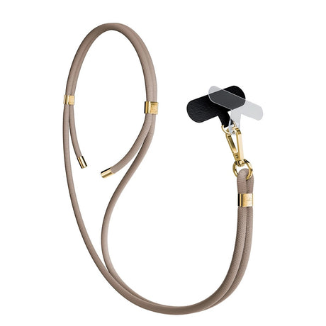Suport 3mk Crossbody Cord Easy Clip Elite (RWS2-70), Luxury Design, Nylon, Durable, 0.8m, Universal, Auriu Taupe