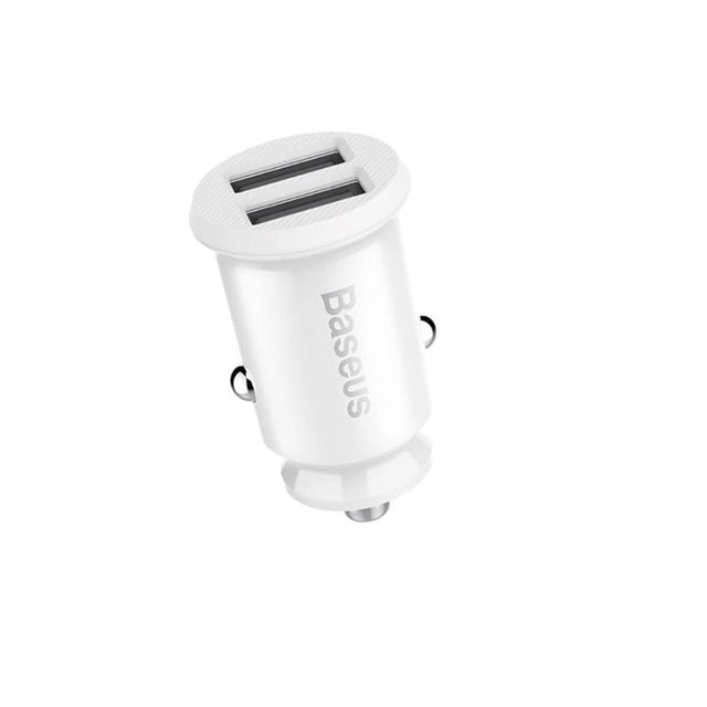 Incarcator Baseus Car Grain (CCALL-ML02), Dual USB, LED Backlight, 5V, 3.1A, Alb