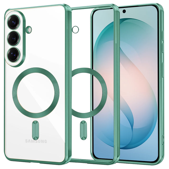 Husa de protectie Techsuit Luxury Crystal MagSafe compatibil cu Samsung Galaxy S26 Plus, Verde Deschis