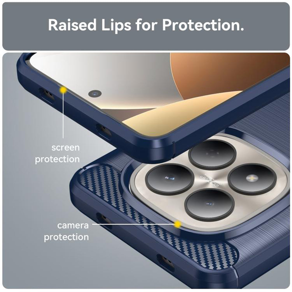 Husa de protectie Techsuit Carbon Silicone compatibil cu Xiaomi Redmi Note 15 Pro+ 5G / Poco M8 Pro 5G, Albastru