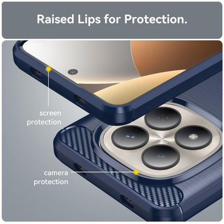 Husa de protectie Techsuit Carbon Silicone compatibil cu Xiaomi Redmi Note 15 Pro+ 5G / Poco M8 Pro 5G, Albastru