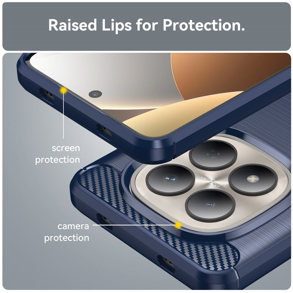 Husa de protectie Techsuit Carbon Silicone compatibil cu Xiaomi Redmi Note 15 Pro 5G, Albastru