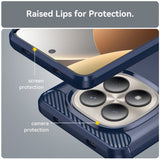 Husa de protectie Techsuit Carbon Silicone compatibil cu Xiaomi Redmi Note 15 Pro 5G, Albastru