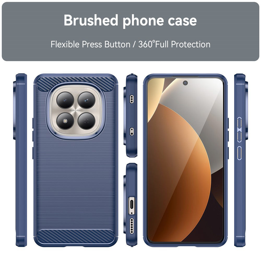 Husa de protectie Techsuit Carbon Silicone compatibil cu Xiaomi Redmi Note 15 Pro 5G, Albastru