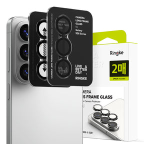 Folie de protectie Ringke Camera Lens Frame Glass (set de 2) compatibil cu Samsung Galaxy S26 / S26 Plus, Negru