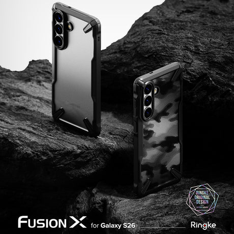 Husa de protectie Ringke Fusion X compatibil cu Samsung Galaxy S26 Plus, Camo Black