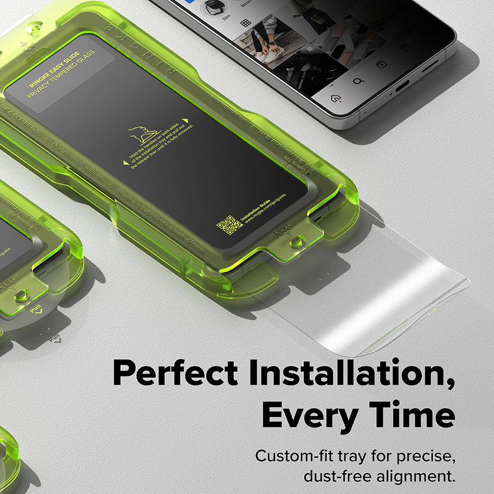 Folie de protectie Ringke Easy Slide Tempered Glass (set de 2) compatibil cu Samsung Galaxy S26, Privacy