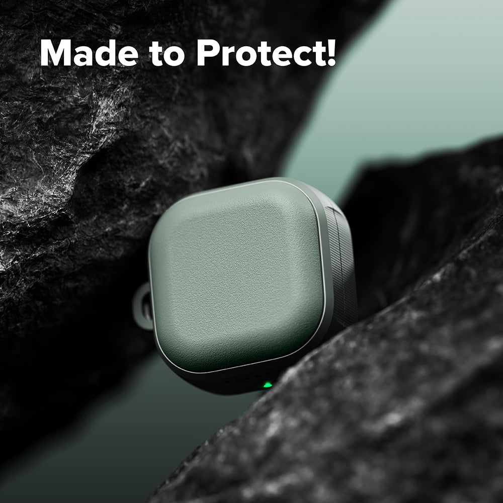 Casti Ringke Protection Case Onyx Magnetic, for Samsung Galaxy Buds 4 / Buds 4 Pro, Non-Slip Texture, Carabiner Hole, Sage Green