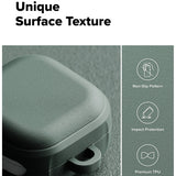 Casti Ringke Protection Case Onyx Magnetic, for Samsung Galaxy Buds 4 / Buds 4 Pro, Non-Slip Texture, Carabiner Hole, Sage Green