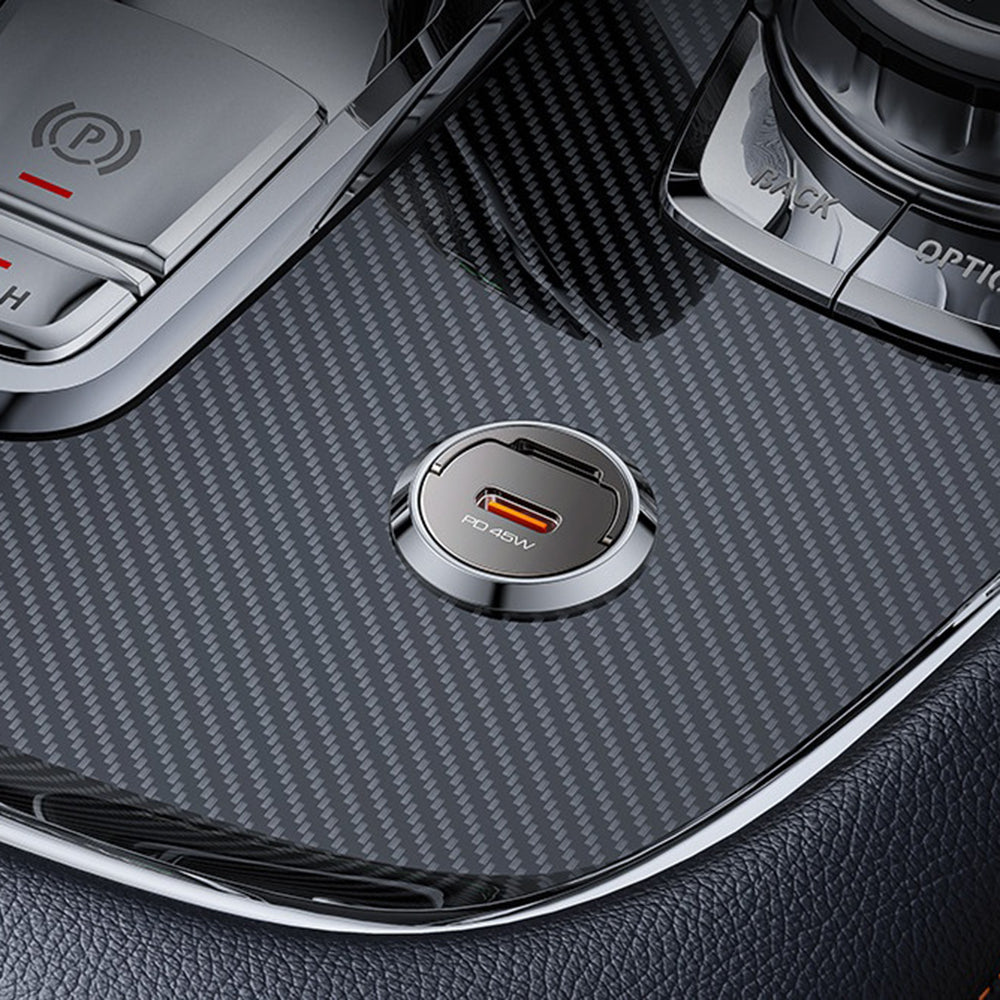 Incarcator Yesido Hidden Car (Y67), Type-C, PD45W, Aluminum Alloy, Super Fast Charging, Negru