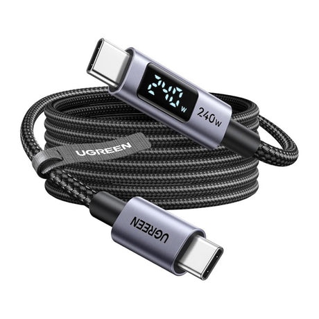 Cablu Ugreen (65867), Type-C to Type-C, 240W, 2m, Gri