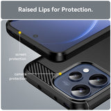 Husa de protectie Techsuit Carbon Silicone compatibil cu Oppo Reno15, Negru