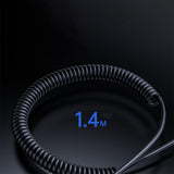 Adaptor Yesido Audio Cable (YAU82), Bluetooth Car Player, USB to Jack 3.5mm, Coil Design, Nylon Braided, 1.4m, Negru