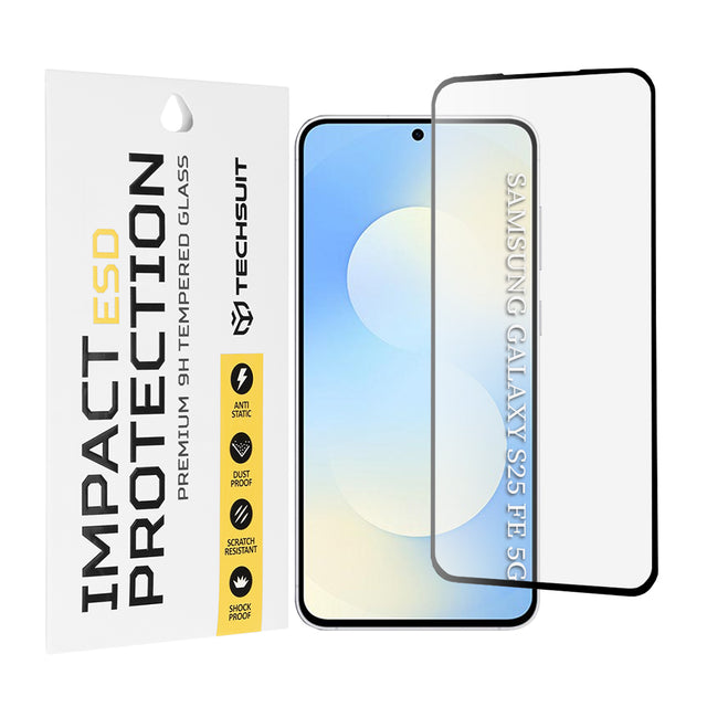 Folie de protectie Techsuit ESD Glass compatibil cu Samsung Galaxy S25 FE, Negru