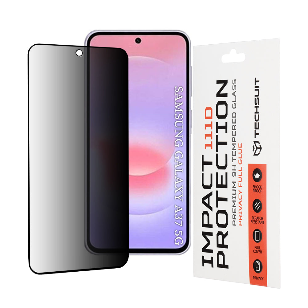 Folie de protectie Techsuit 111D Privacy Full Glue compatibil cu Samsung Galaxy A37 5G, Negru