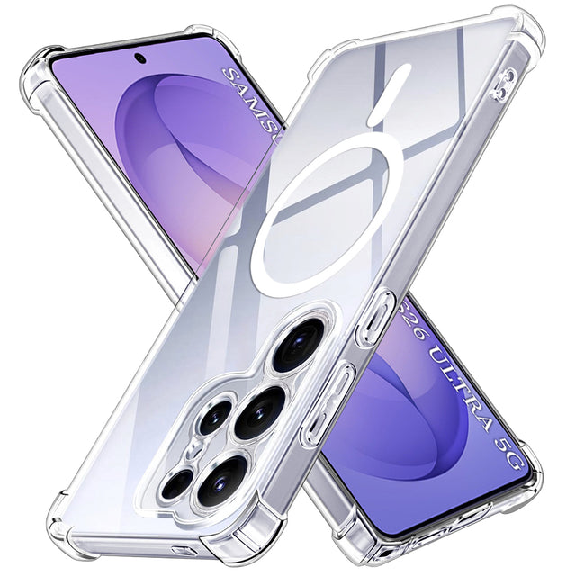 Husa de protectie Techsuit Shockproof Clear Silicone MagSafe compatibil cu Samsung Galaxy S26 Ultra, Transparent