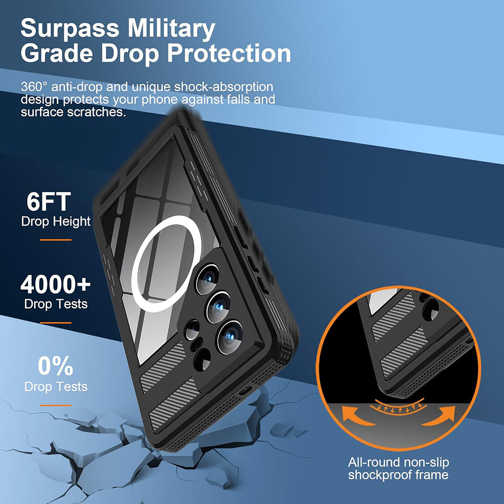 Husa de protectie ShellBox Waterproof IP68 compatibil cu Samsung Galaxy S26 Ultra, Negru