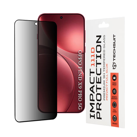 Folie de protectie Techsuit 111D Privacy Full Glue compatibil cu Oppo Find X9 Pro, Negru