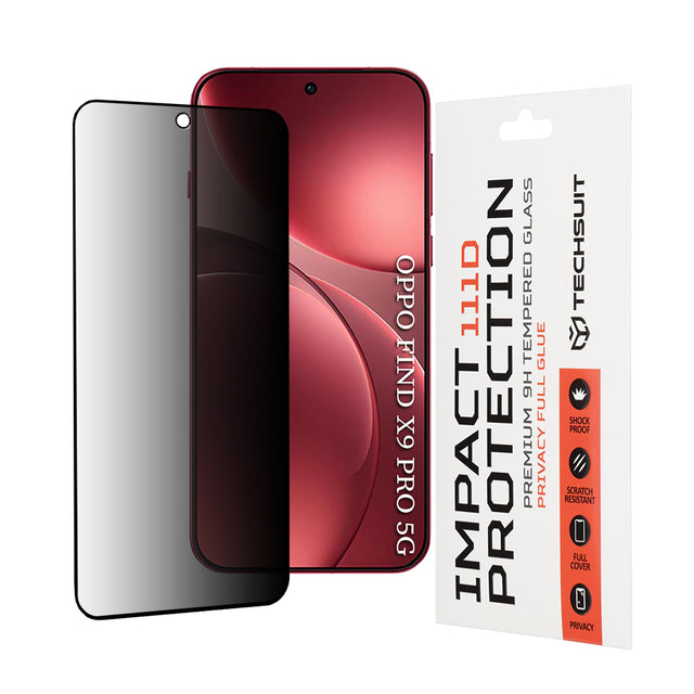 Folie de protectie Techsuit 111D Privacy Full Glue compatibil cu Oppo Find X9 Pro, Negru
