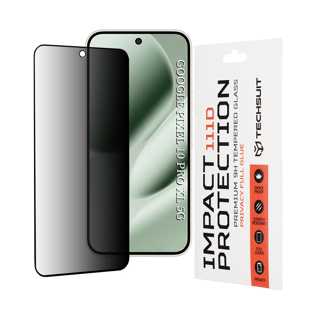 Folie de protectie Techsuit 111D Privacy Full Glue compatibil cu Google Pixel 10 Pro XL, Negru