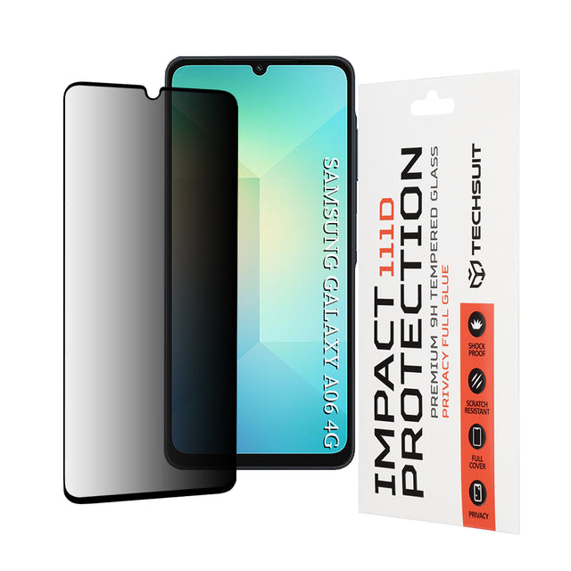 Folie de protectie Techsuit 111D Privacy Full Glue compatibil cu Samsung Galaxy A06 4G / A06 5G / A07 4G / A07 5G, Negru
