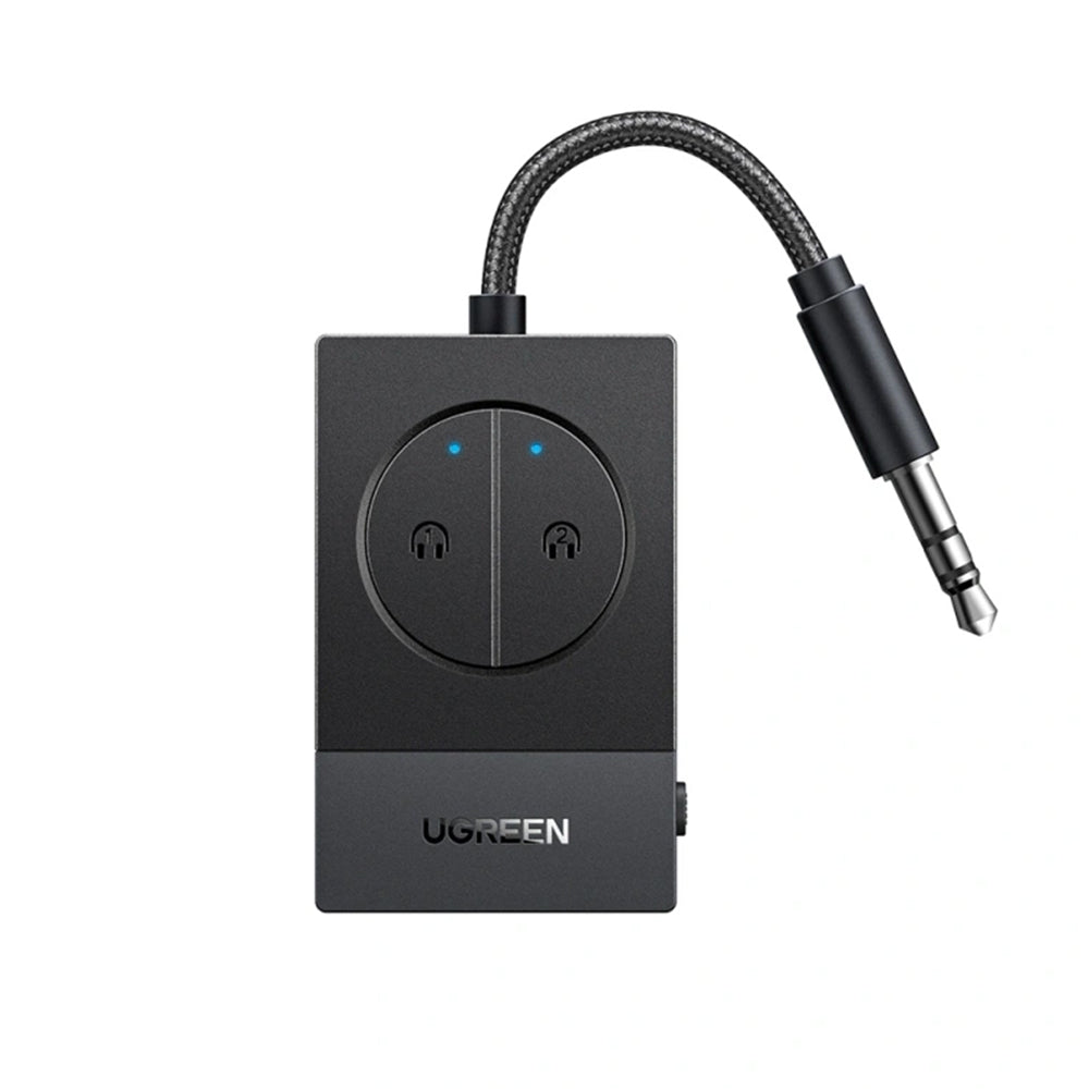 Adaptor Ugreen Transmitter Audio Adapter BT305 (65706), Type-C, Jack 3.5mm, Bluetooth 5.4, Dual Pairing, LED Lights, Negru
