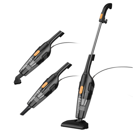 Deerma Corded Vacuum Cleaner (DX115C), Dry, 2in1, 3-layer Dust Filter System, HEPA, Low Noise, 600W, 1.2L, 15000Pa, Negru