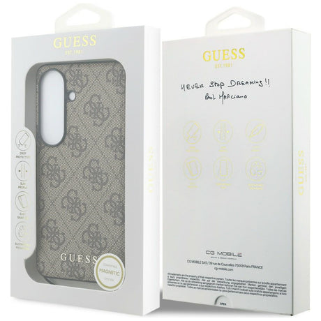 Husa de protectie Guess Hardcase 4G Classic Logo Charm (GUHMS26SGF4GBR) compatibil cu Samsung Galaxy S26, Maro