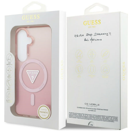 Husa de protectie Guess IML Gradient Triangle MagSafe (GUHMS26SHGTMLCGP) compatibil cu Samsung Galaxy S26, Roz