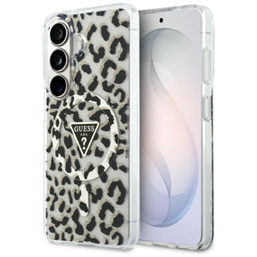 Husa de protectie Guess IML Leopard Print Triangle MagSafe (GUHMS26SHLEGTGLK) compatibil cu Samsung Galaxy S26, Negru