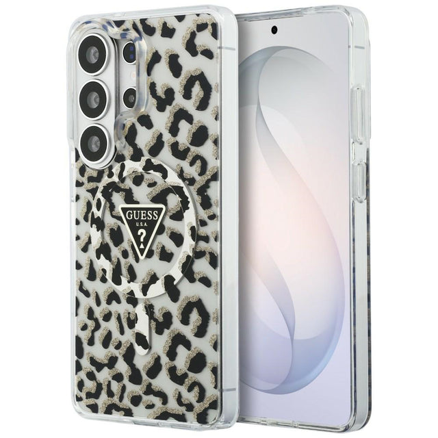 Husa de protectie Guess IML Leopard Print Triangle MagSafe (GUHMS26LHLEGTGLK) compatibil cu Samsung Galaxy S26 Ultra, Negru