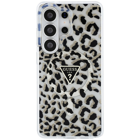Husa de protectie Guess IML Leopard Print Triangle MagSafe (GUHMS26LHLEGTGLK) compatibil cu Samsung Galaxy S26 Ultra, Negru