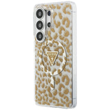 Husa de protectie Guess IML Leopard Print Triangle MagSafe (GUHMS26LHLEGTGLW) compatibil cu Samsung Galaxy S26 Ultra, Maro
