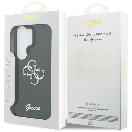 Husa de protectie Guess IML Big Metal 4G Script (GUHCS26L5HC4MLSK) compatibil cu Samsung Galaxy S26 Ultra, Negru