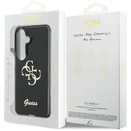 Husa de protectie Guess IML Big Metal 4G Script (GUHCS26S5HC4MLSK) compatibil cu Samsung Galaxy S26, Negru
