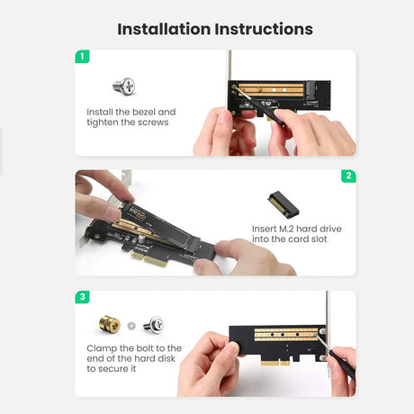 Stocare Ugreen Expansion Card CM302 (70503), M.2 NVME to PCIe 3.0 X4 Adapter, PCI-E x4/x8/x16 Slots, 32Gbps, Negru