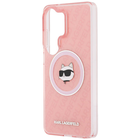 Husă Karl Lagerfeld IML Choupette Head on KL Repeated Logo MagSafe pentru Samsung Galaxy S26 Ultra, roz