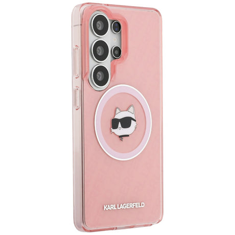 Husă Karl Lagerfeld IML Choupette Head on KL Repeated Logo MagSafe pentru Samsung Galaxy S26 Ultra, roz