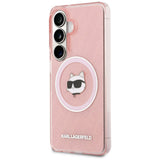 Husa de protectie Karl Lagerfeld IML Choupette Head on KL Repeated Logo MagSafe (KLHMS26SHMKBCHOP) compatibil cu Samsung Galaxy S26, Roz