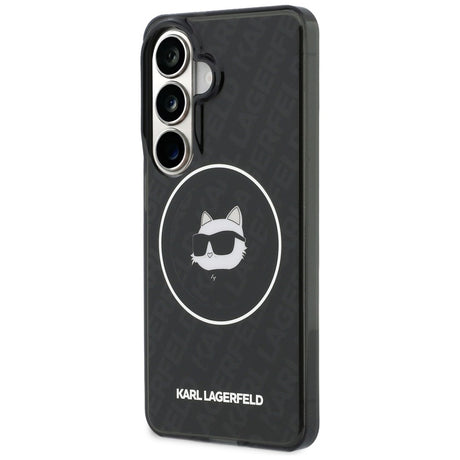 Husa de protectie Karl Lagerfeld IML Choupette Head on KL Repeated Logo MagSafe (KLHMS26SHMKBCHOK) compatibil cu Samsung Galaxy S26, Negru